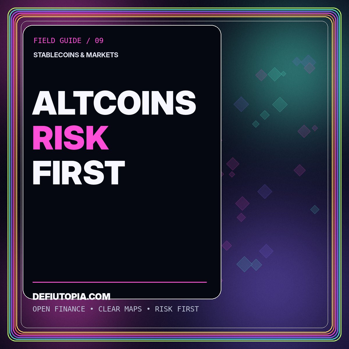 Altcoins: Risk First — DeFiUtopia.com featured illustration